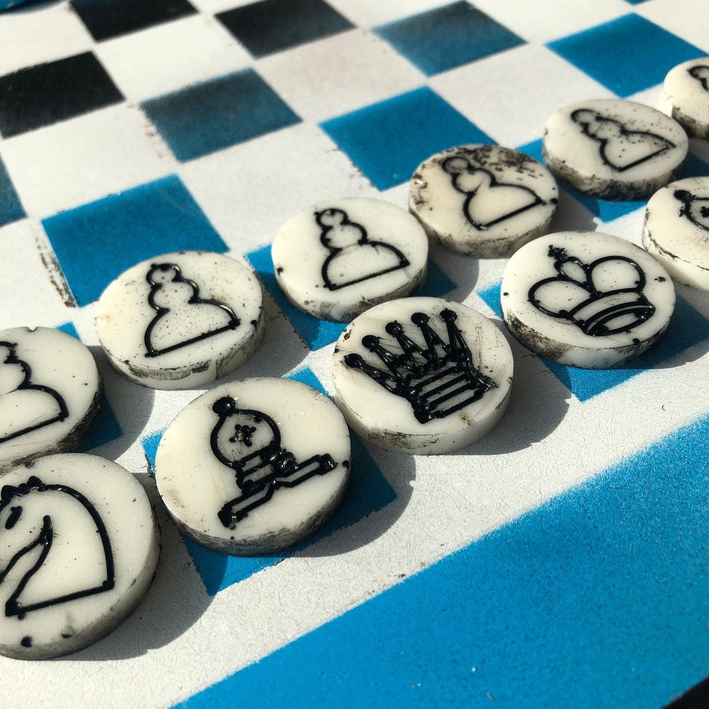 Chess Set - Blue Ice Black