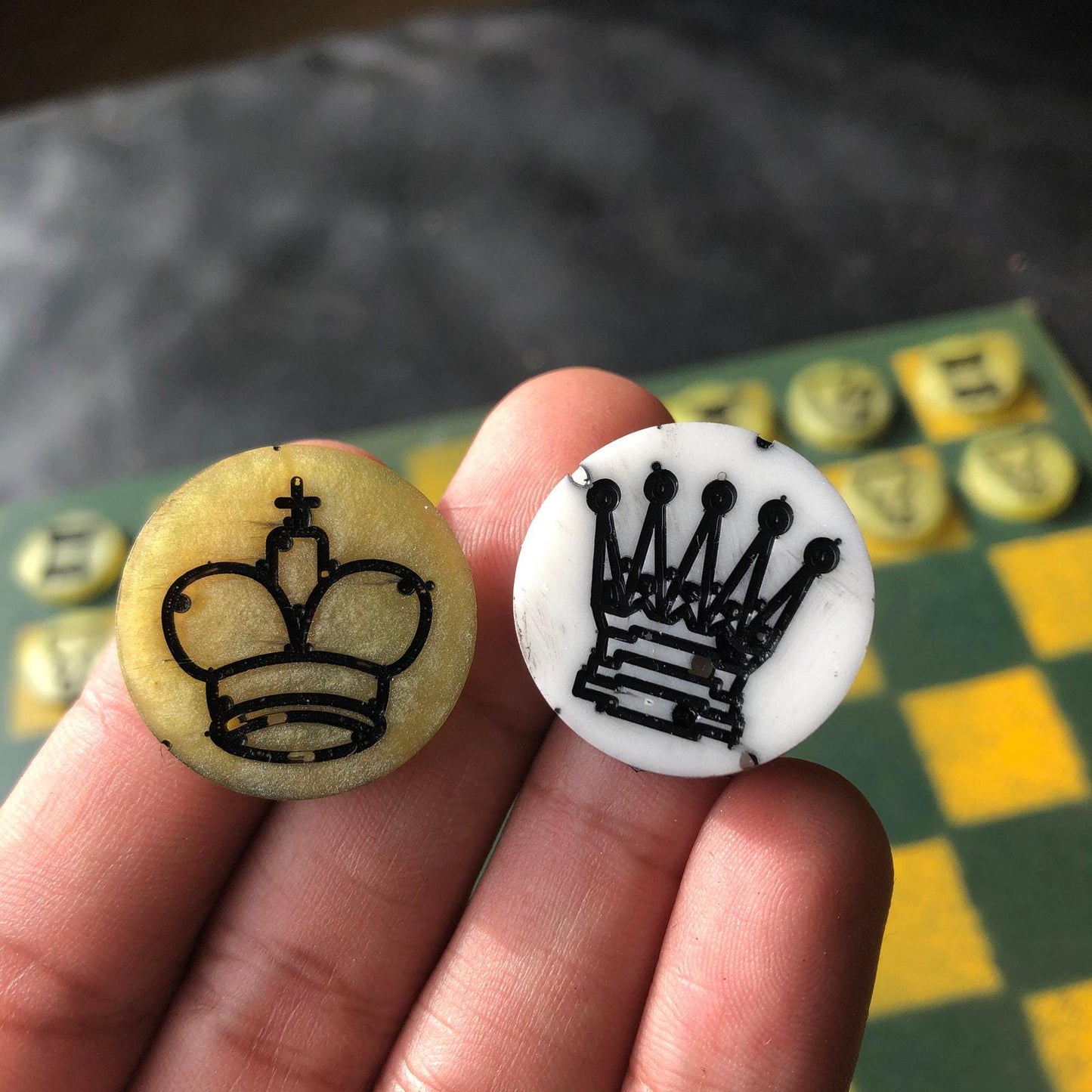 Chess Set - Yellow & Green