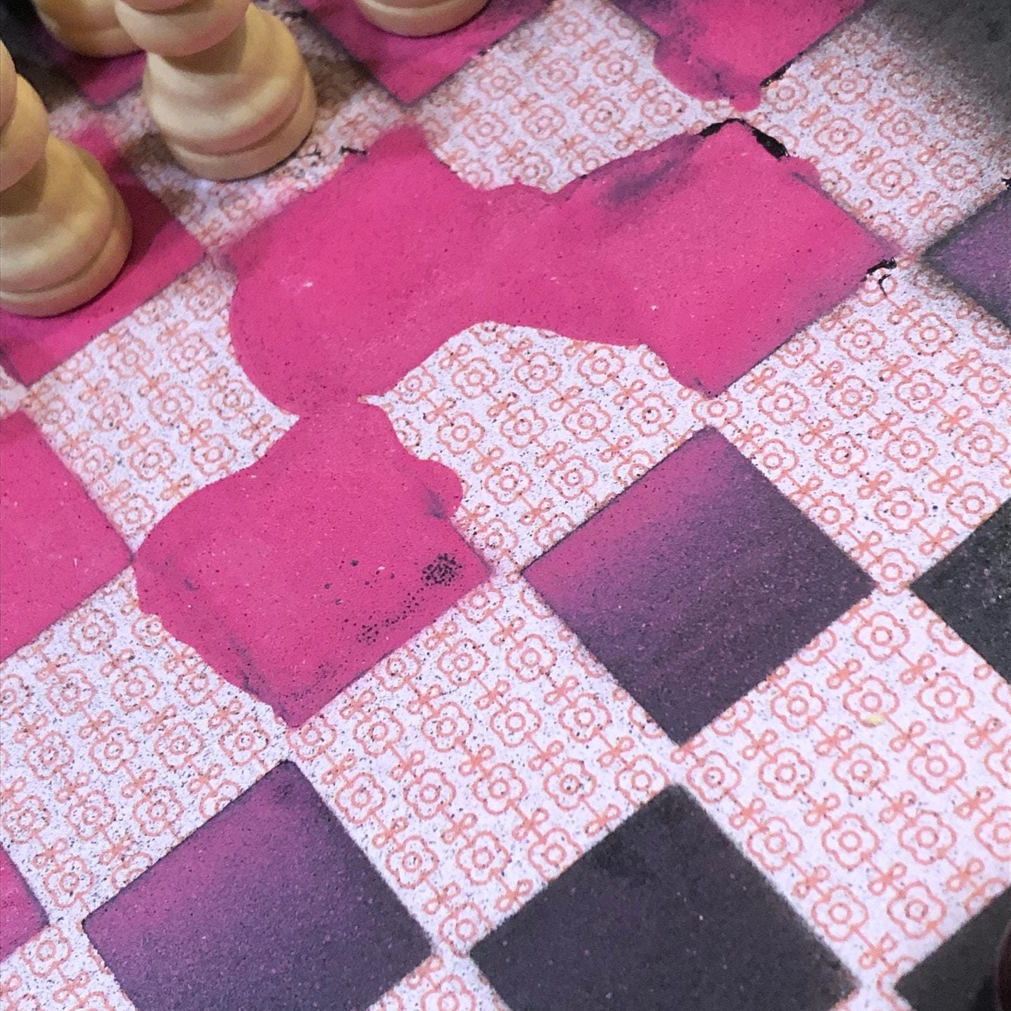 Scrapbook Chess Set - Hot Pink & Black