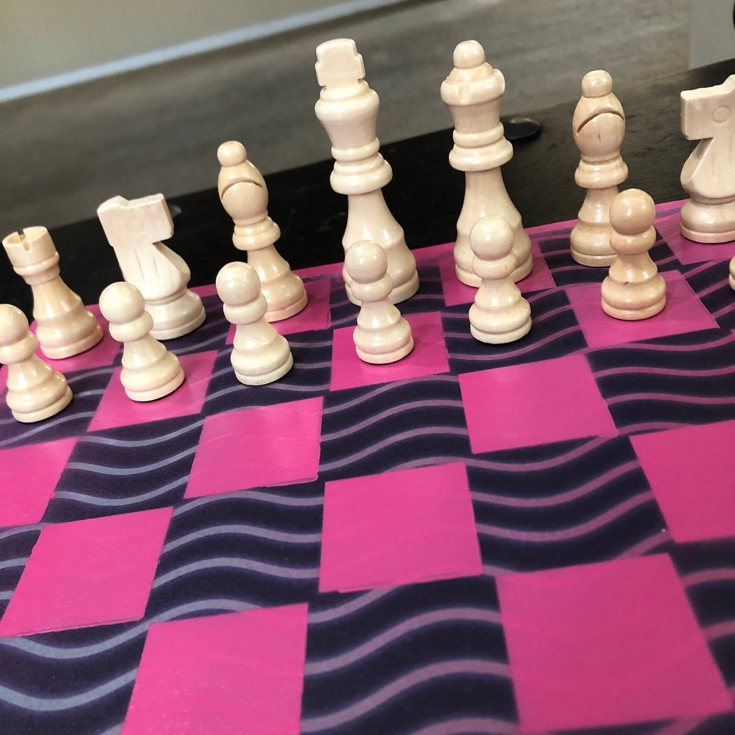 Scrapbook Chess Set - Pink Waves