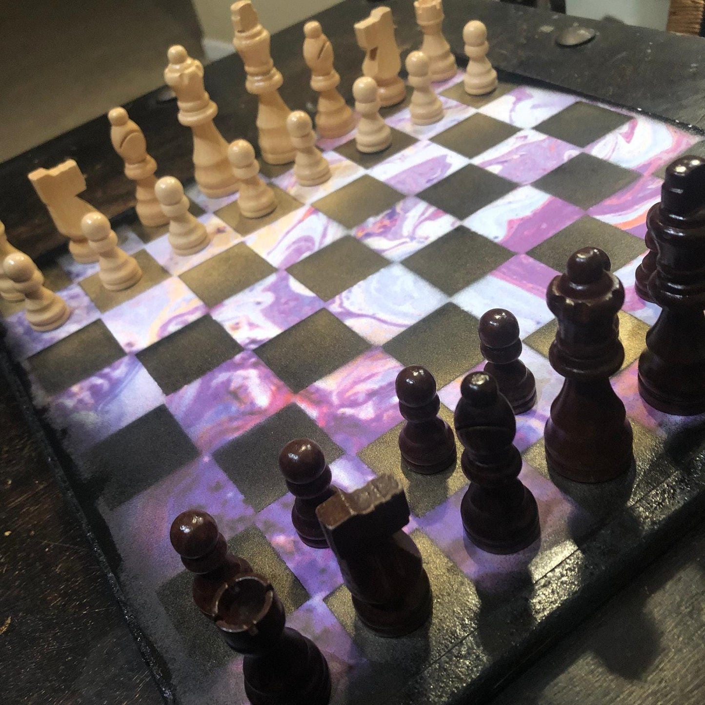 Scrapbook Chess Set - Purple Mix