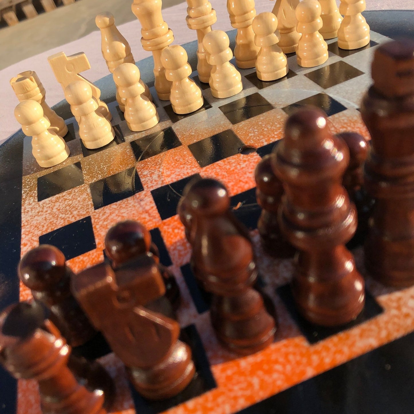 Vinyl Chess Set - Orange Mist