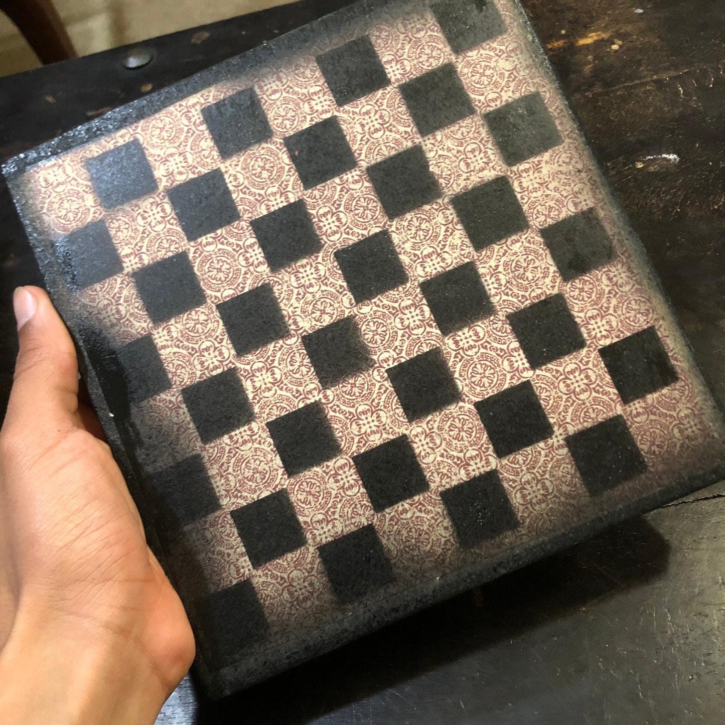 Scrapbook Chess Set - Vintage Brown