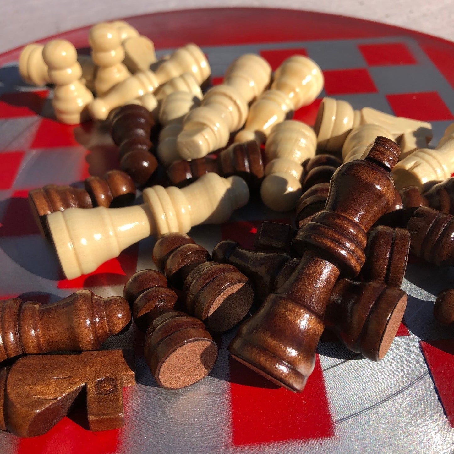Vinyl Chess Set - Red Chrome