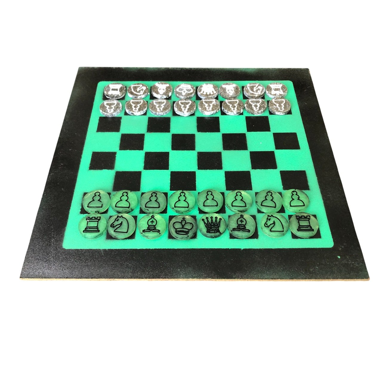 Painted Chess Set - Speed Green (Resin Pieces)