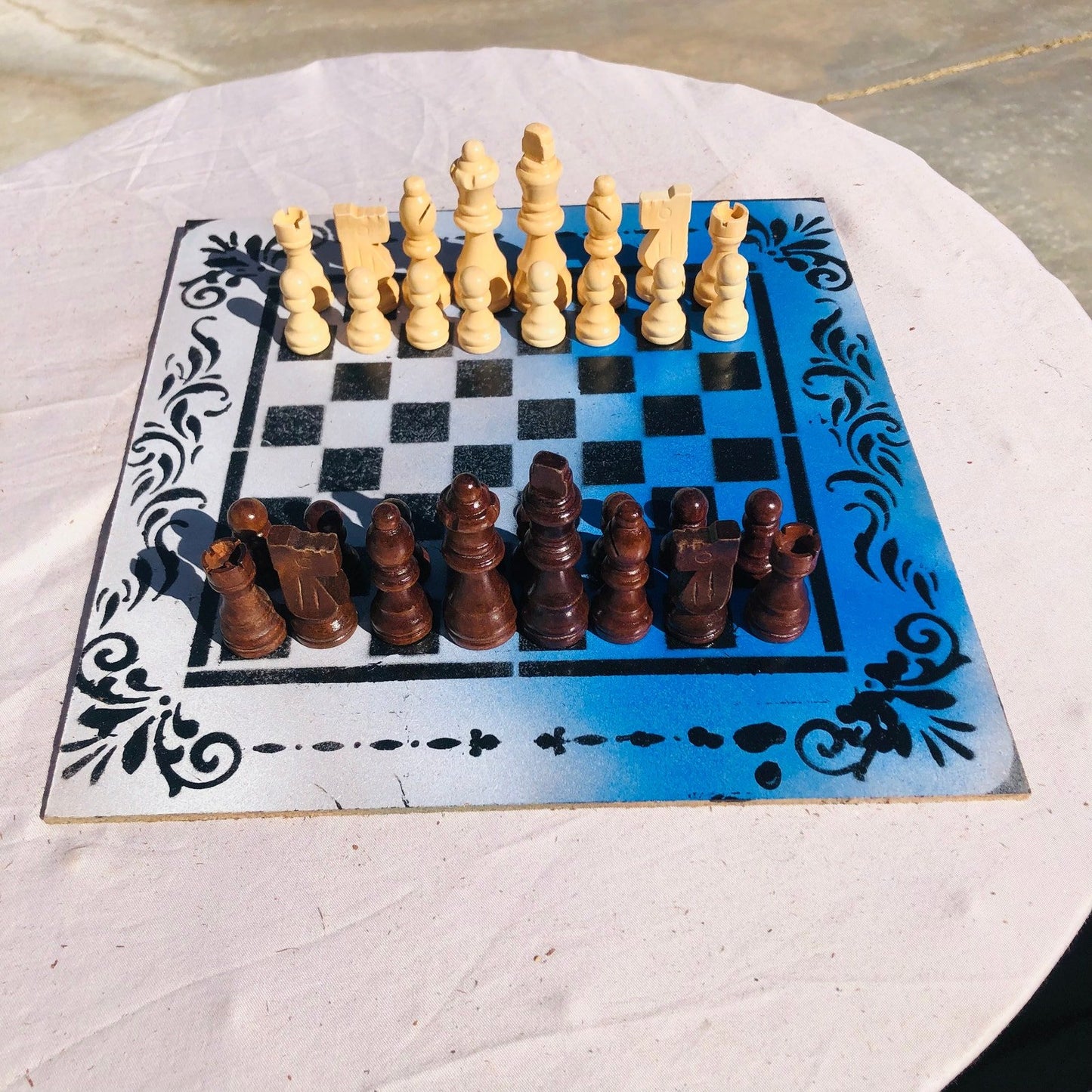 Chess Set - Deep Blue Snow