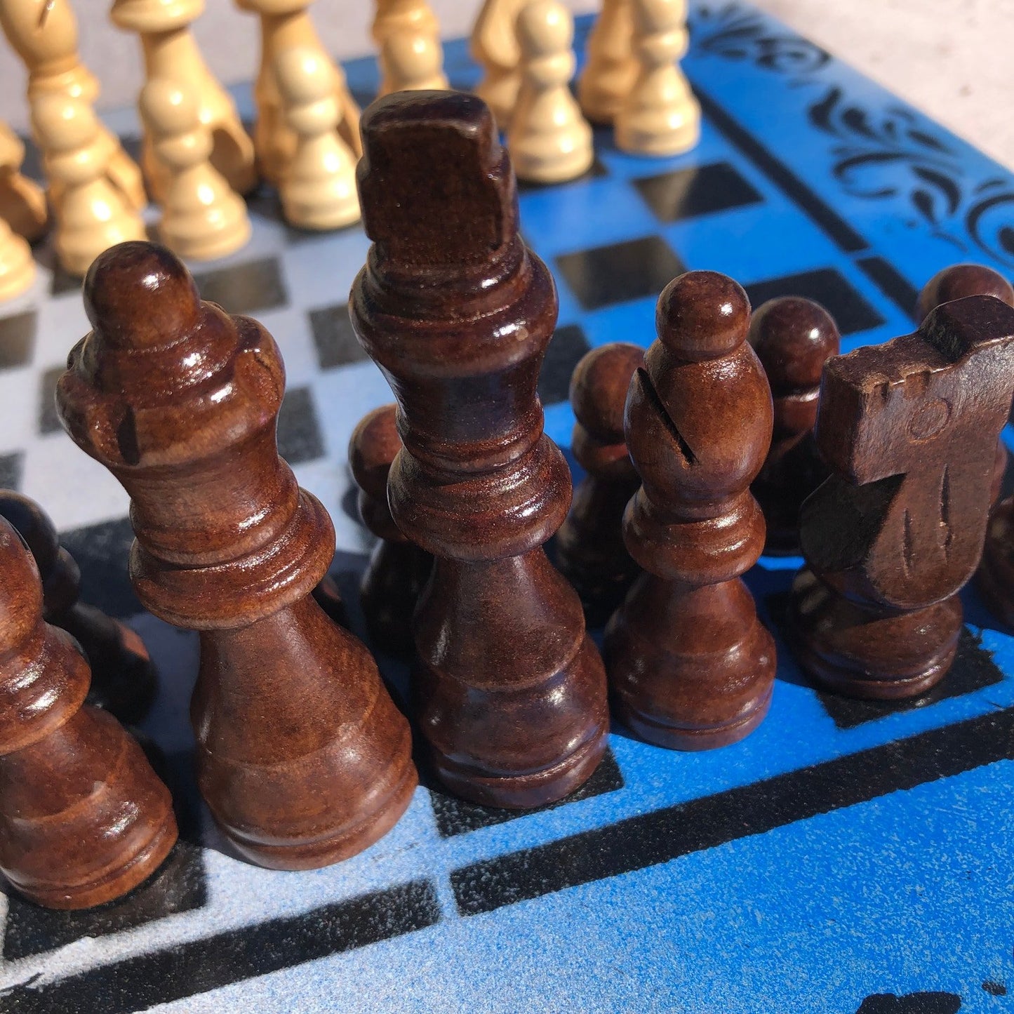 Chess Set - Deep Blue Snow