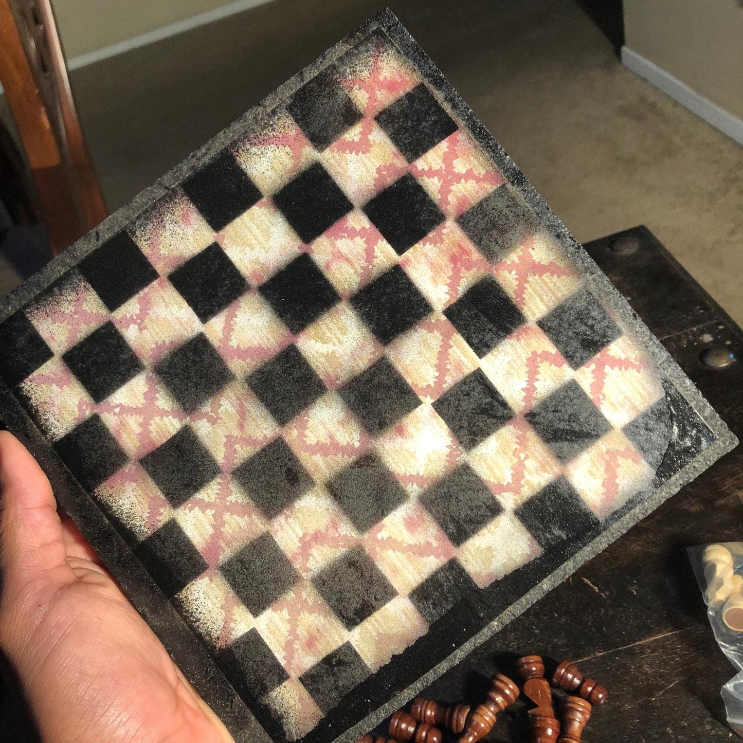 Scrapbook Chess Set - Faded Pattern