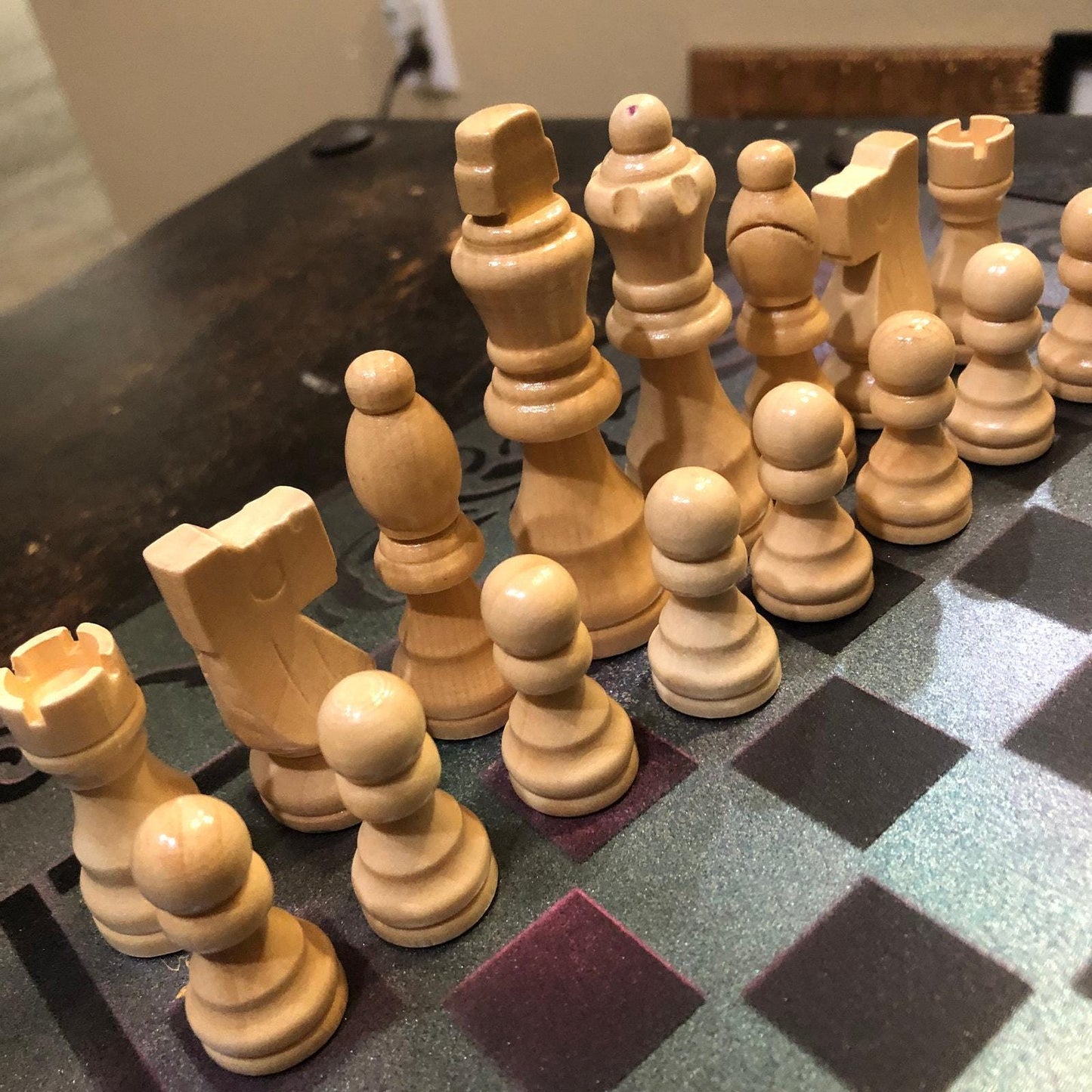 Chess Set - Metallic Purple Green