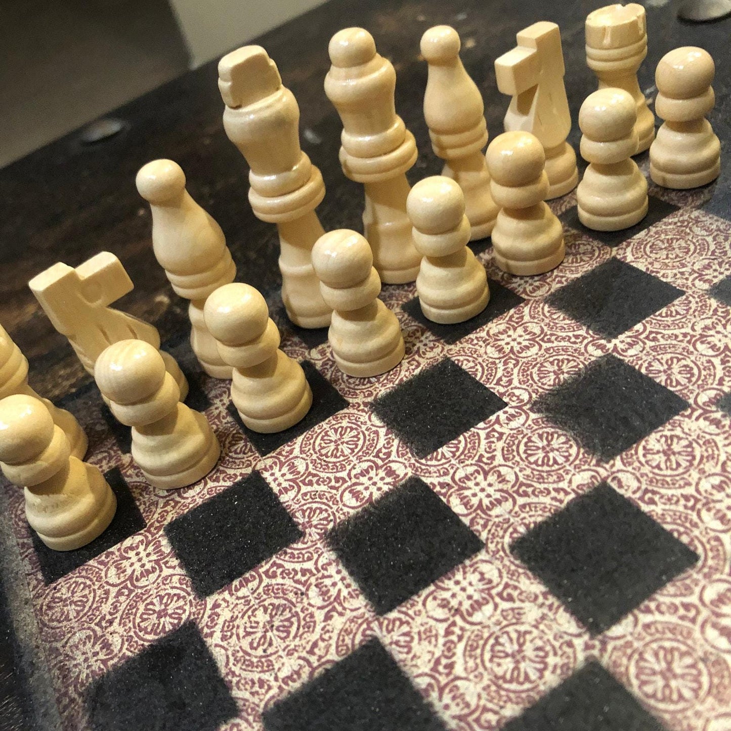 Scrapbook Chess Set - Vintage Brown
