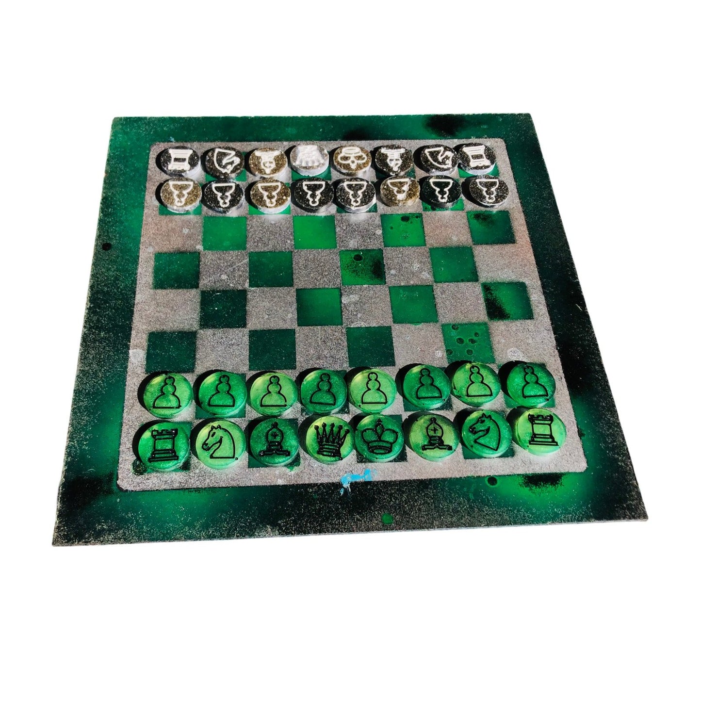 Chess Set - Silver Green