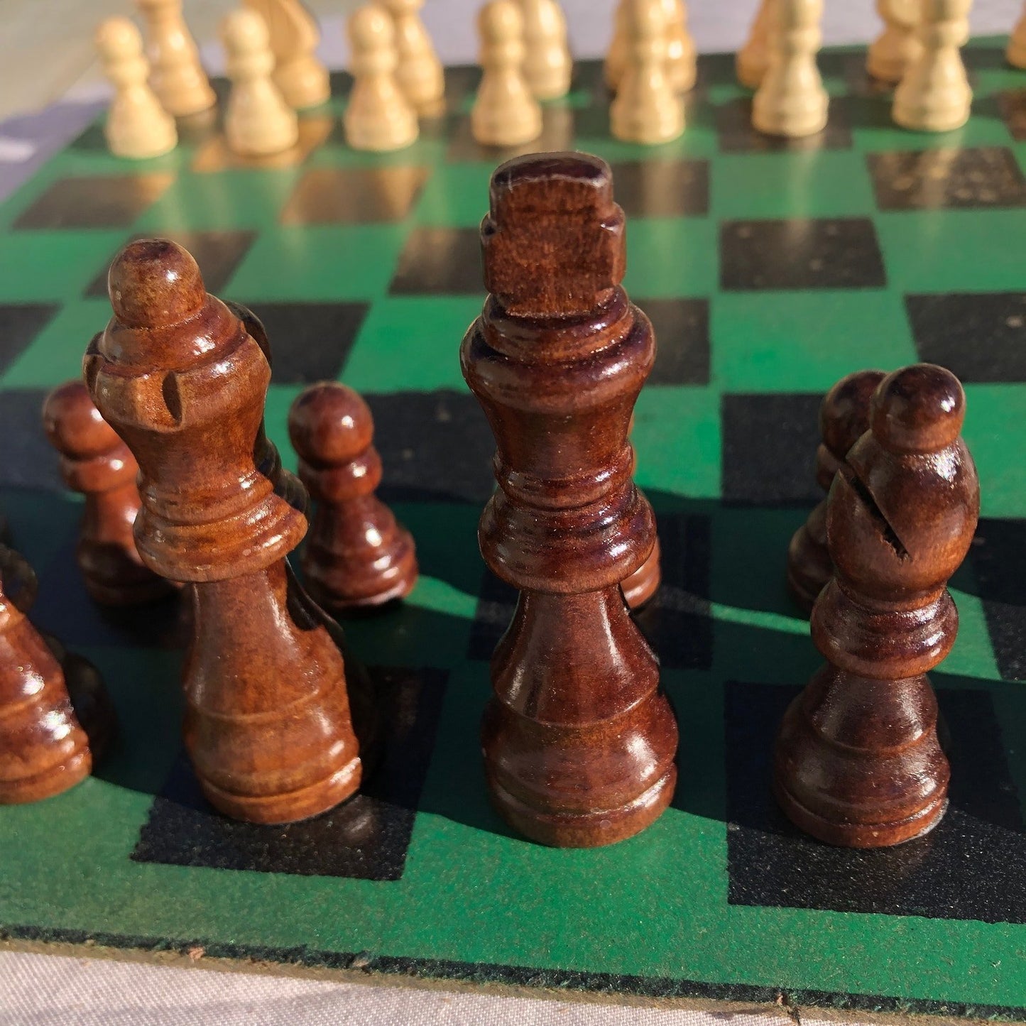 Chess Set - Greenish Gold