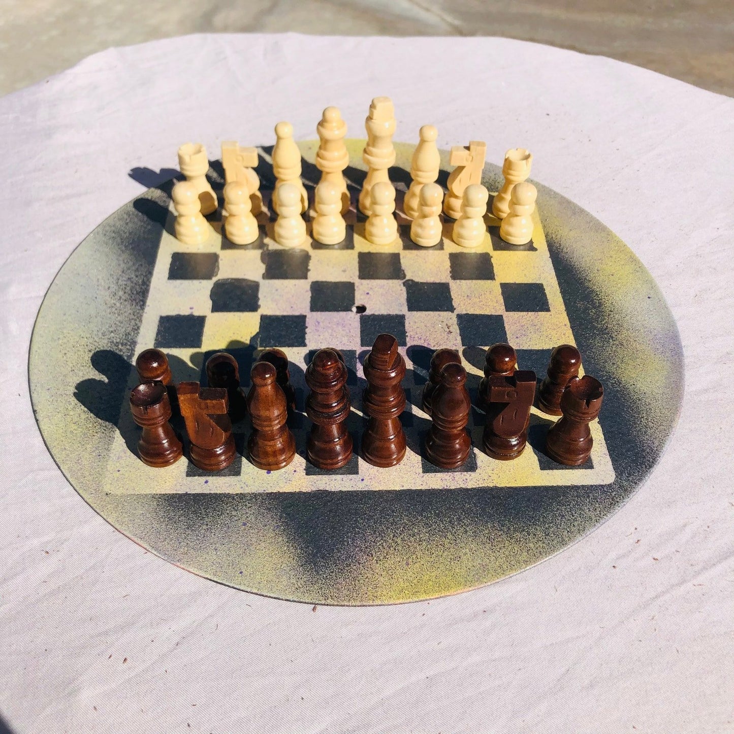 Vinyl Chess Set - Faded Chrome Yellow