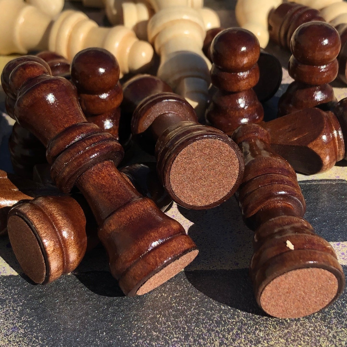 Vinyl Chess Set - Faded Chrome Yellow