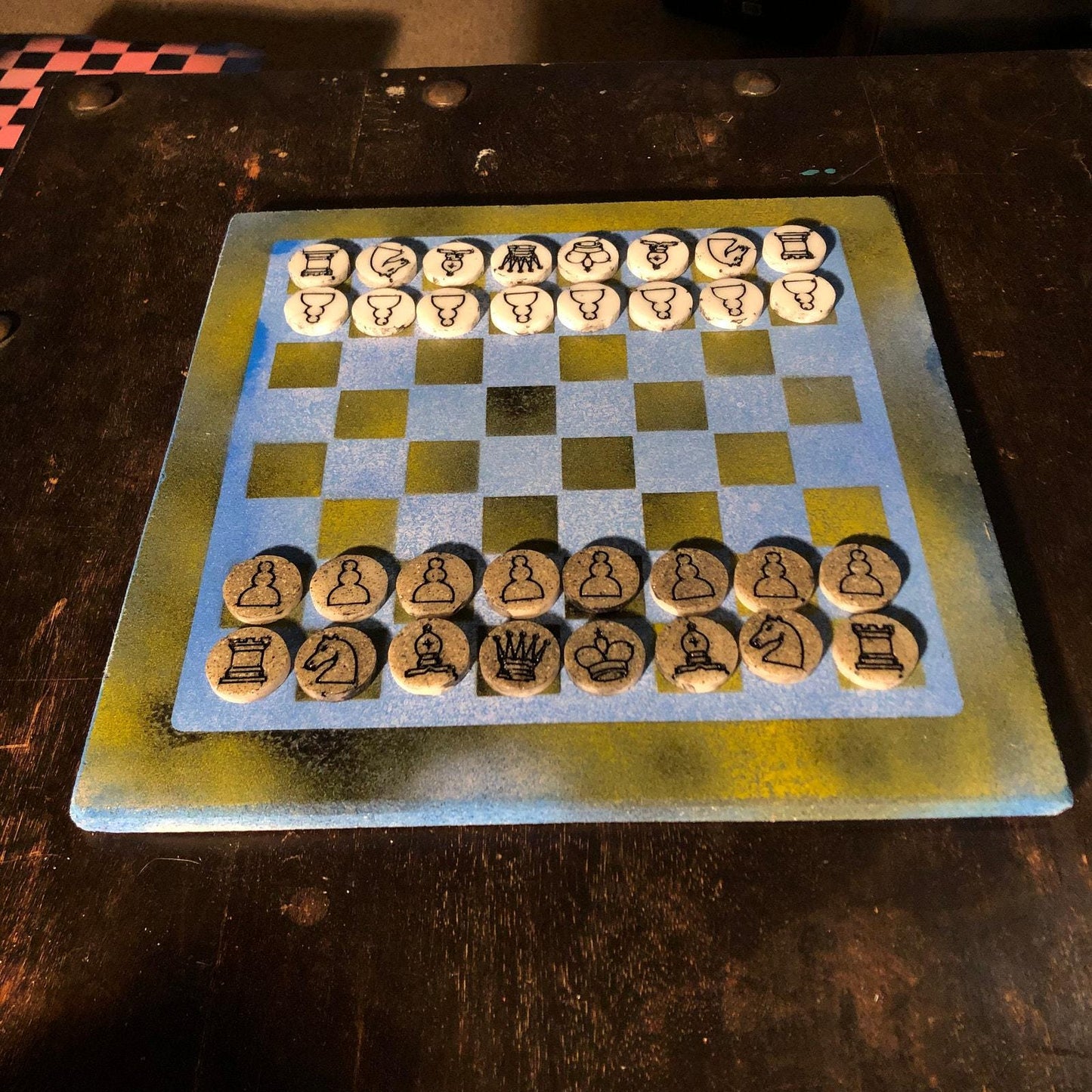 Chess Set - Faded UCLA Blue & Yellow Colors