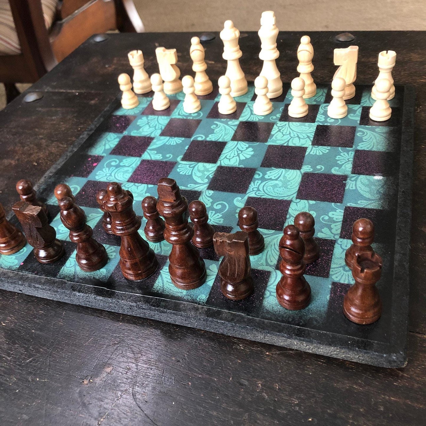 Scrapbook Chess Set - Tropical Green