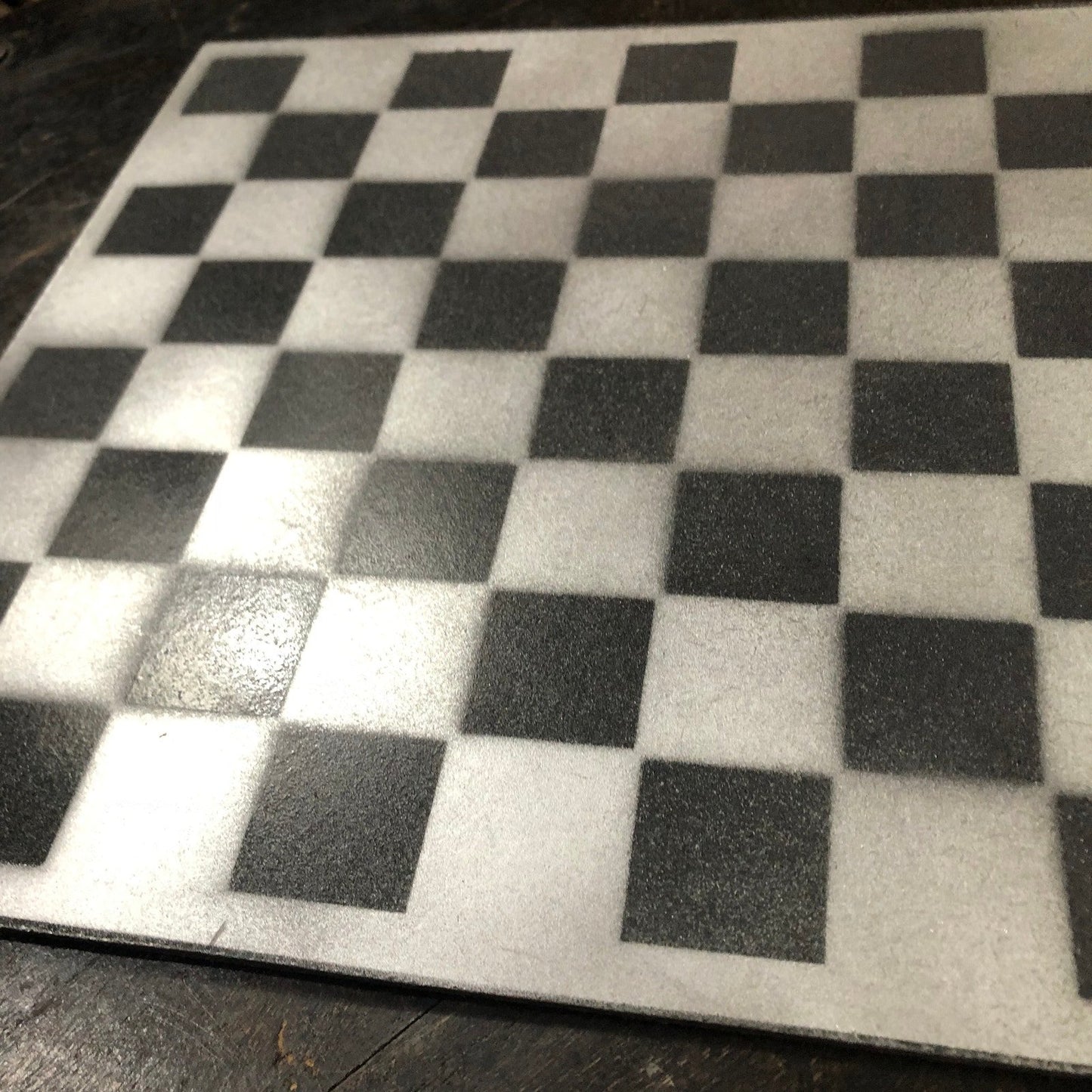 Painted Chess Set - Silver & Black