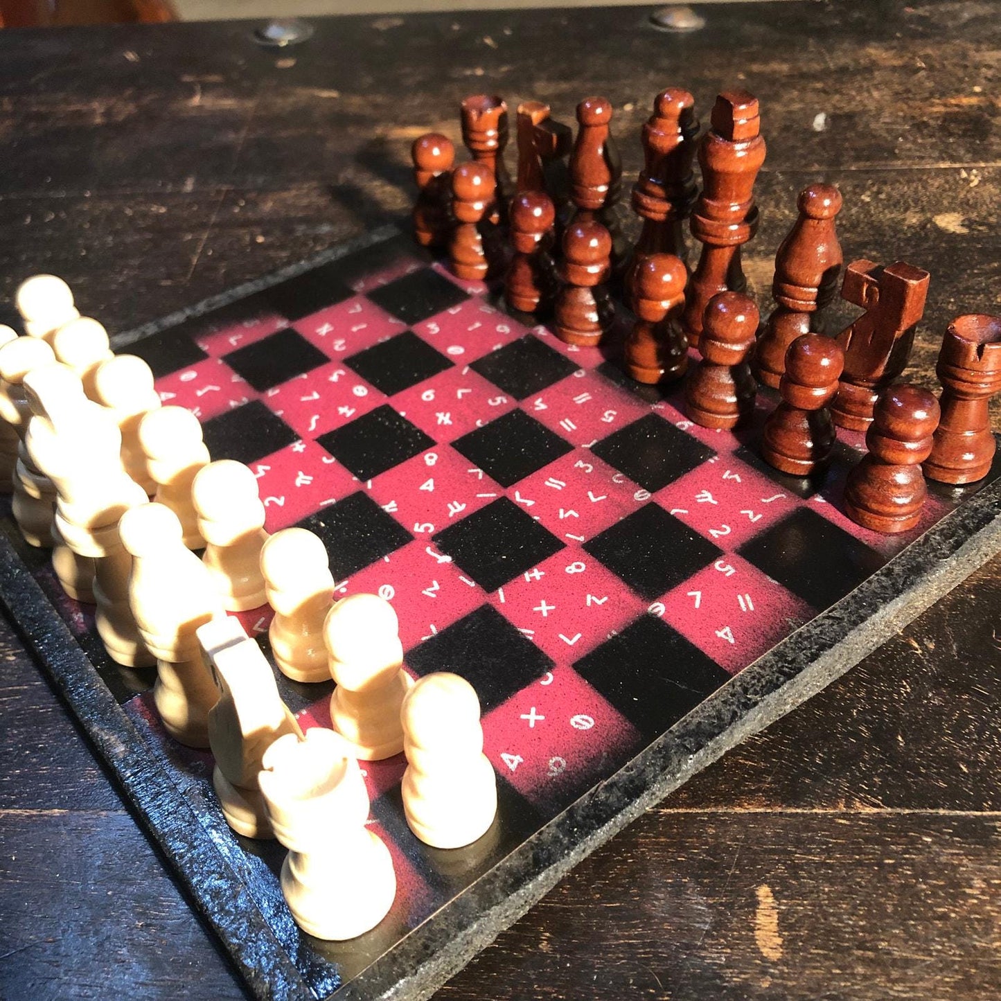 Scrapbook Chess Set - Teachers Red