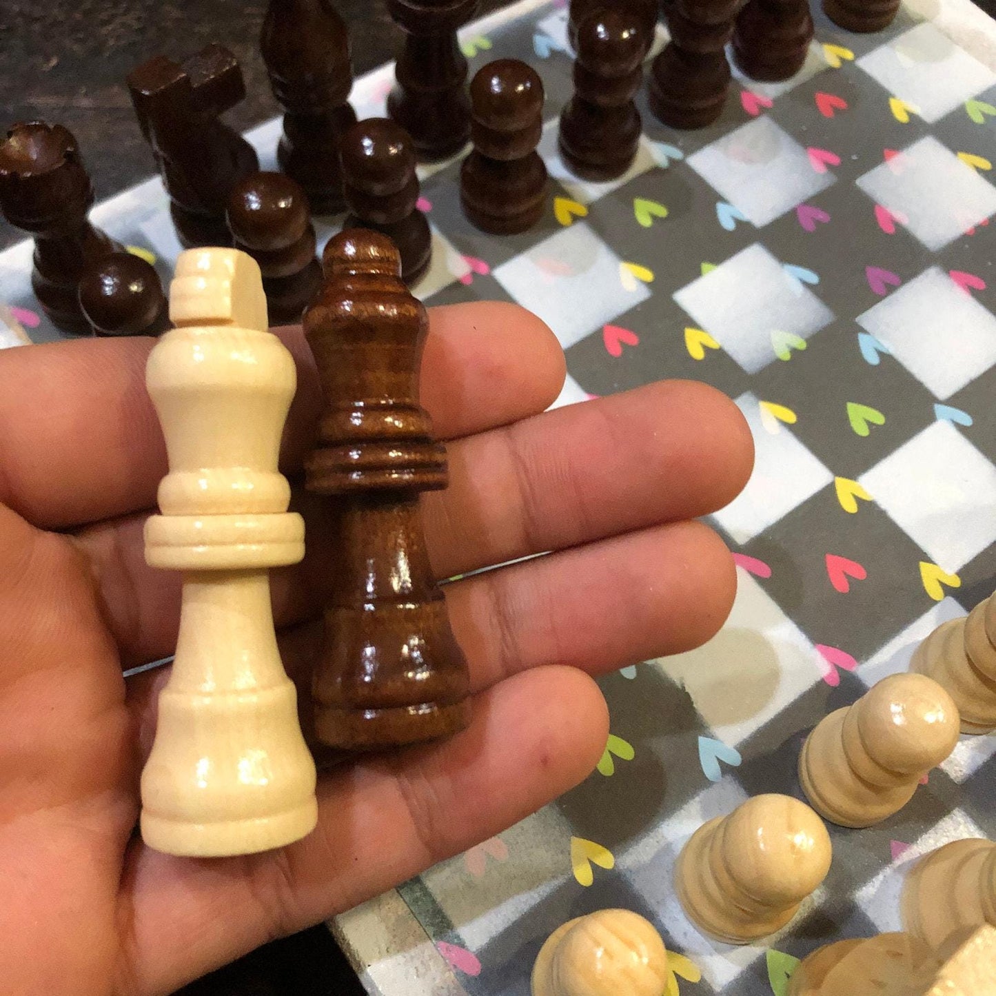 Scrapbook Chess Set - Rainbow Heart