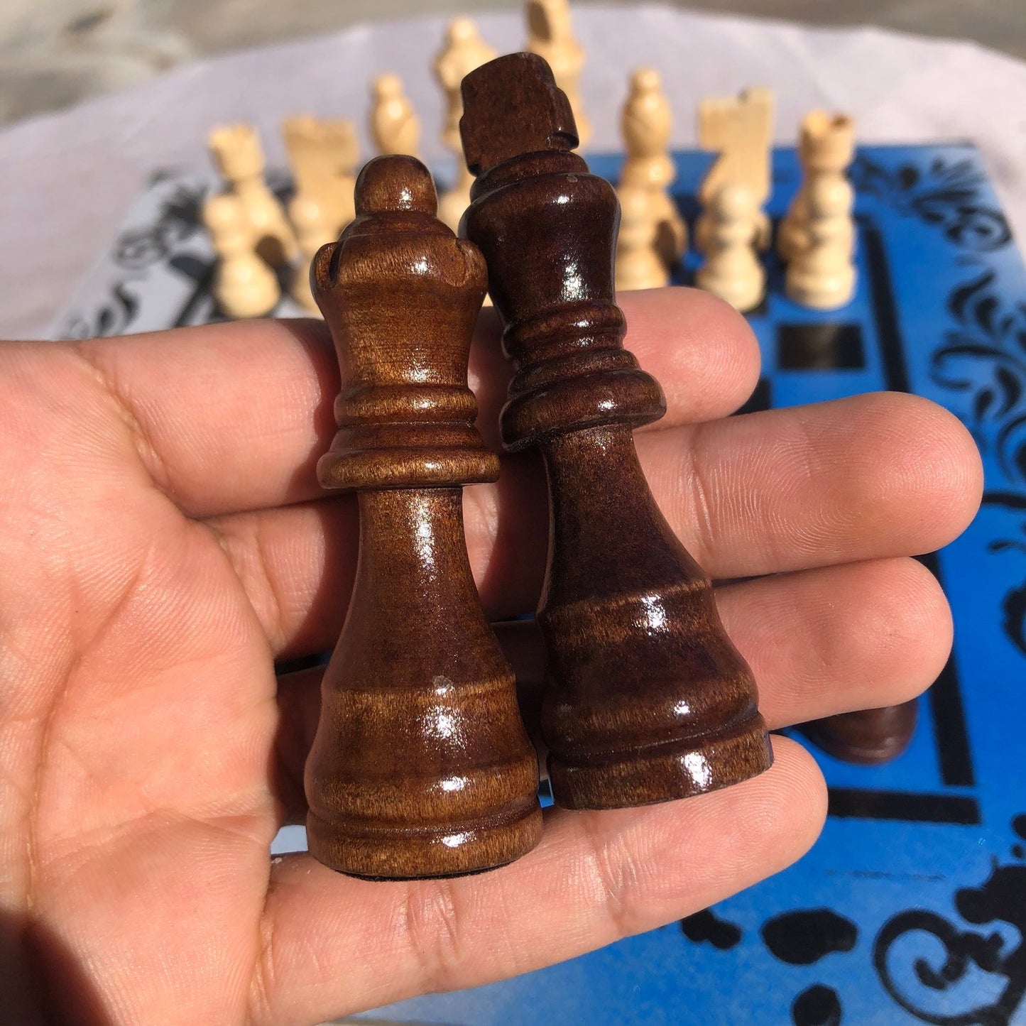 Chess Set - Deep Blue Snow
