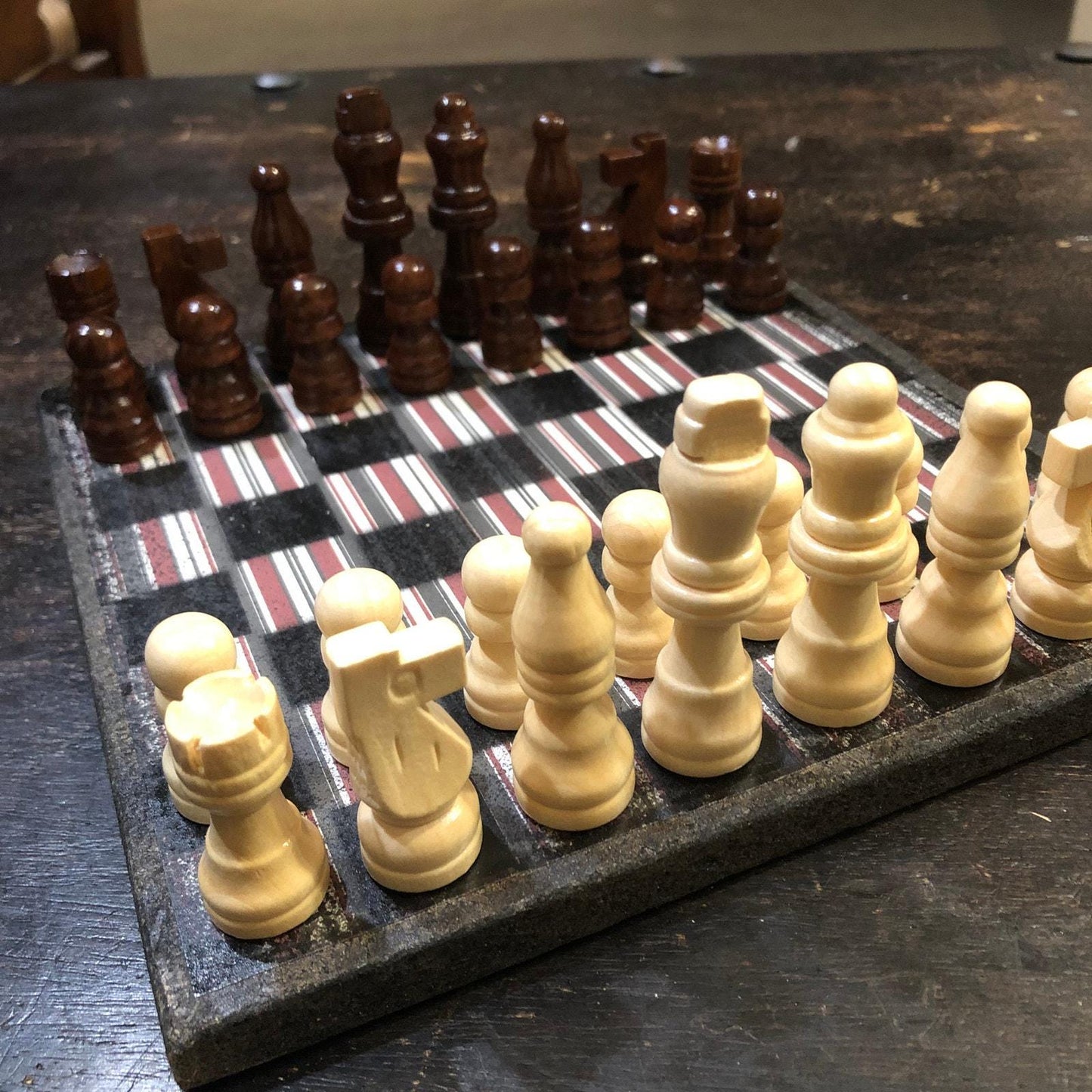 Scrapbook Chess Set - Vintaged Stripes