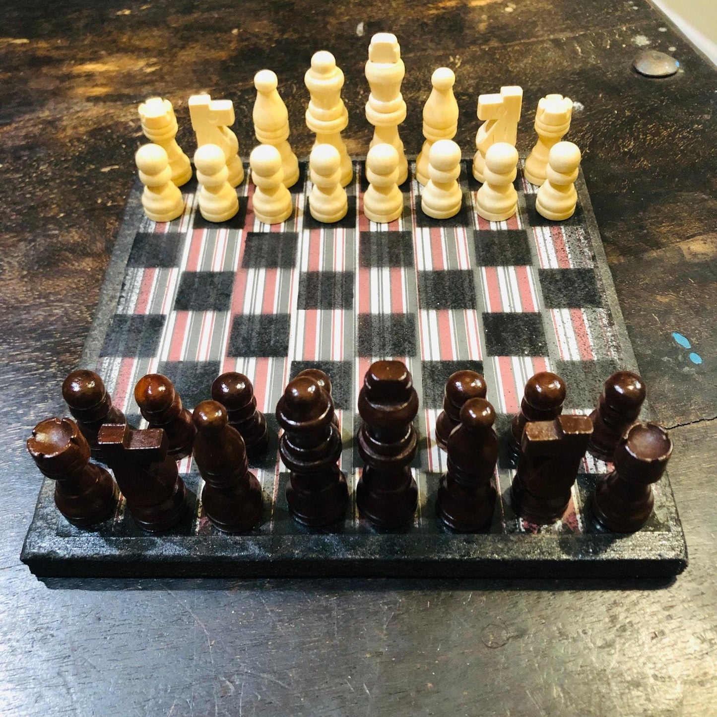 Scrapbook Chess Set - Vintaged Stripes