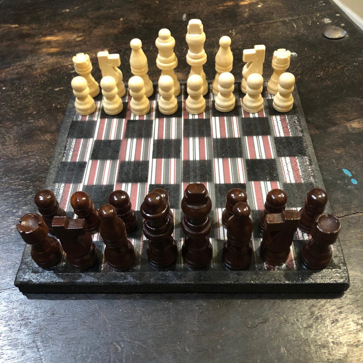 Scrapbook Chess Set - Vintaged Stripes