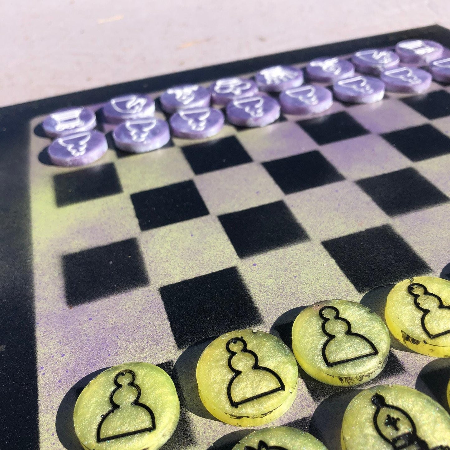 Chess Set - Purple Green Mix
