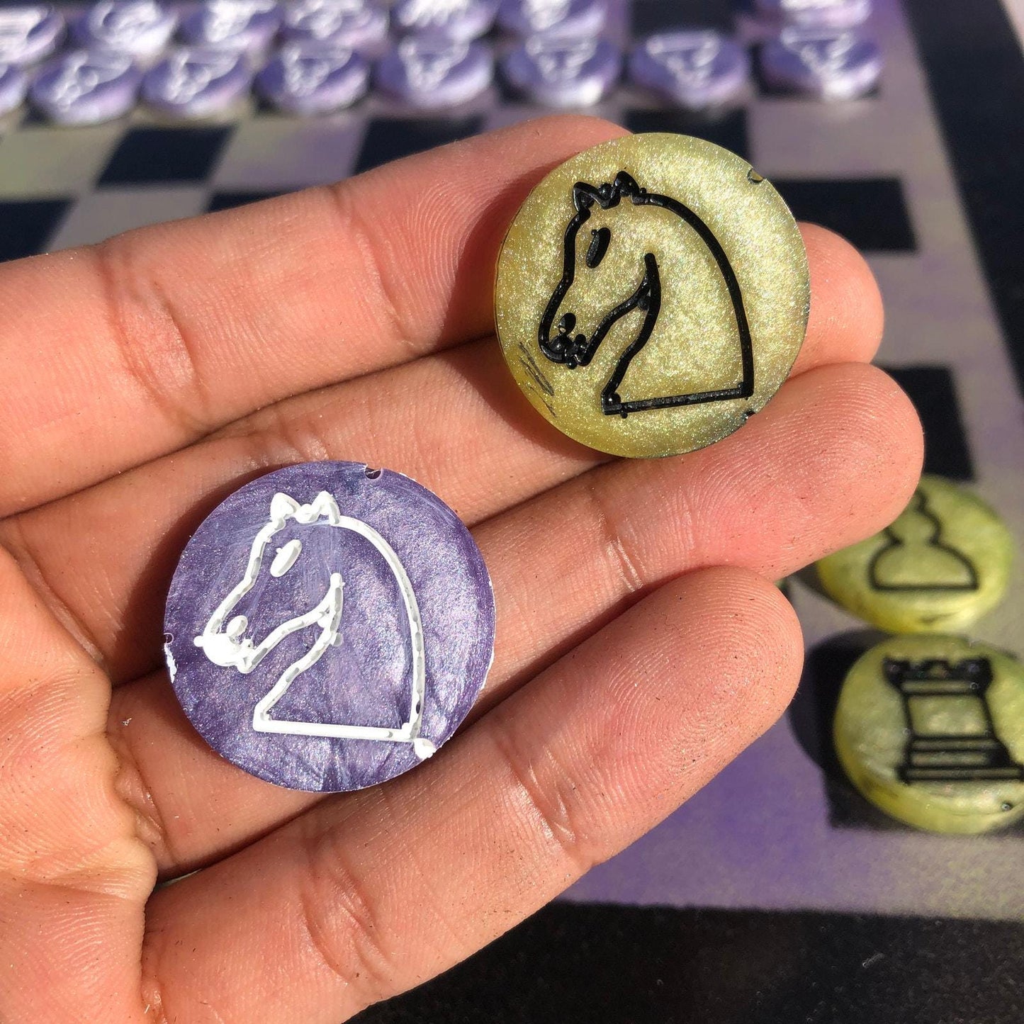 Chess Set - Purple Green Mix