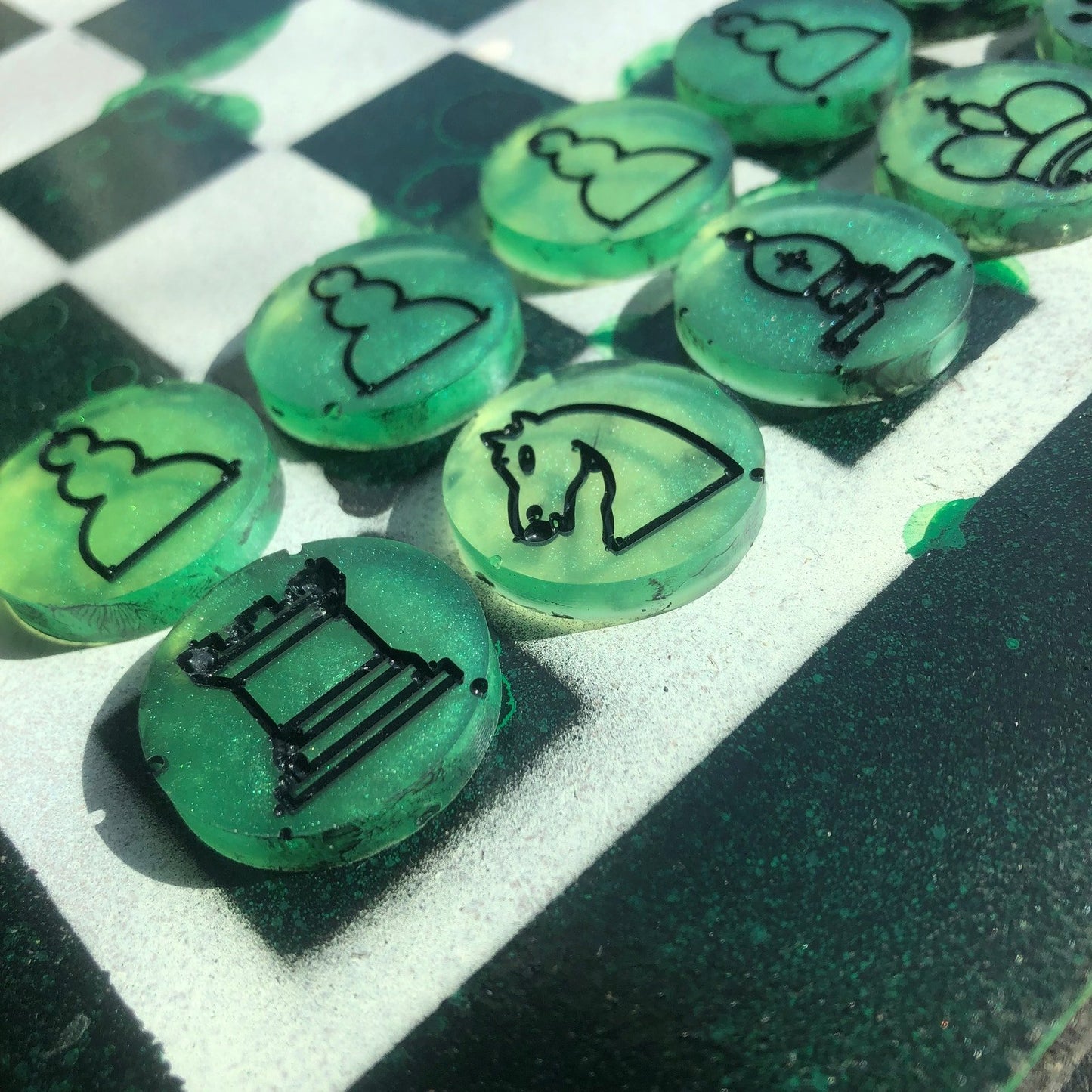 Chess Set - Green Vampire