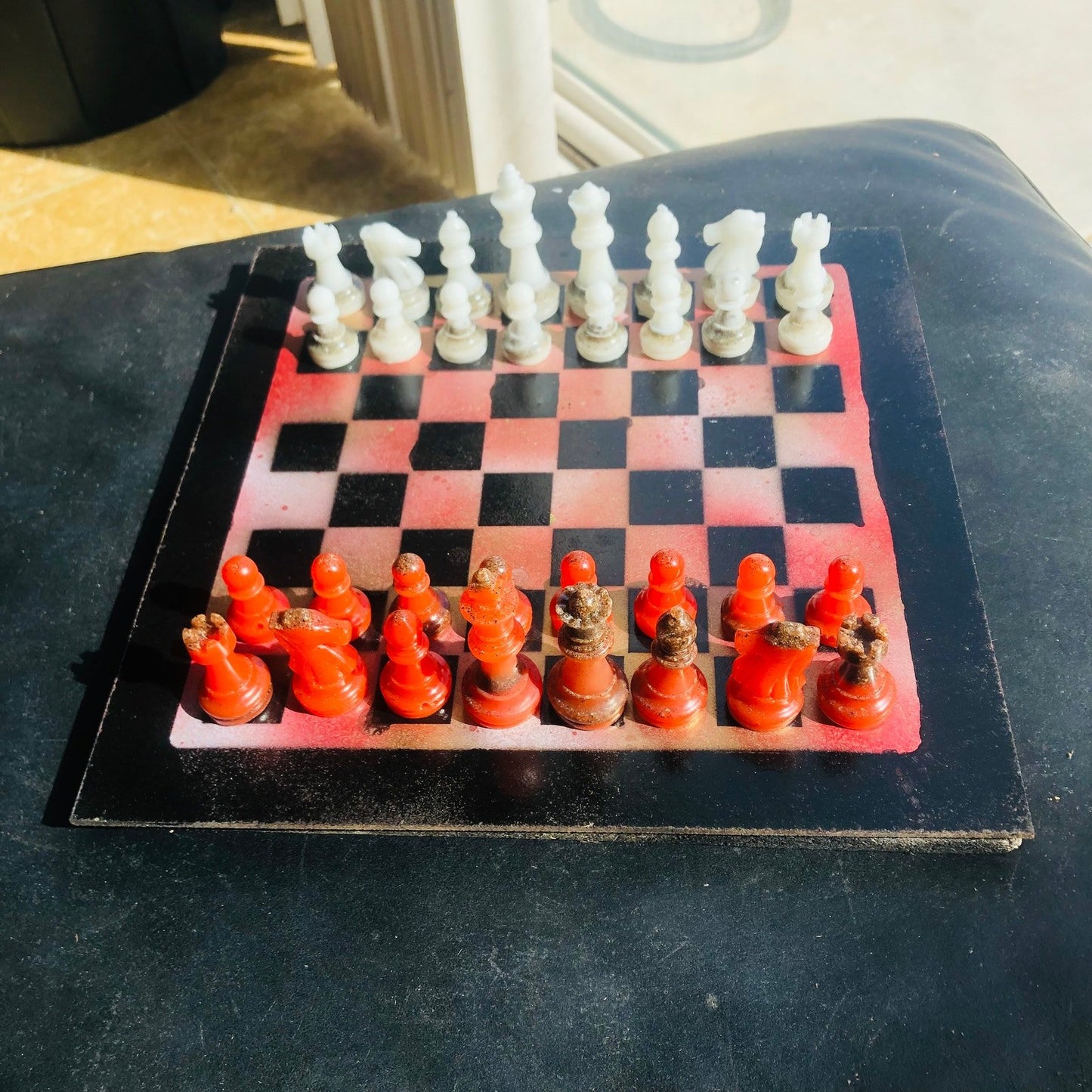 Chess Set - Opal Red Deluxe