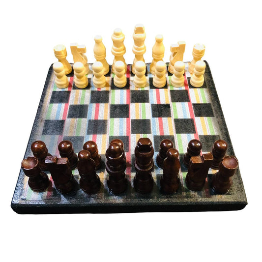Scrapbook Chess Set - Colorful Lines