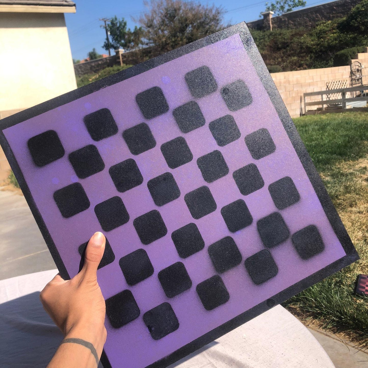 Large Chess Set - Purple & Black