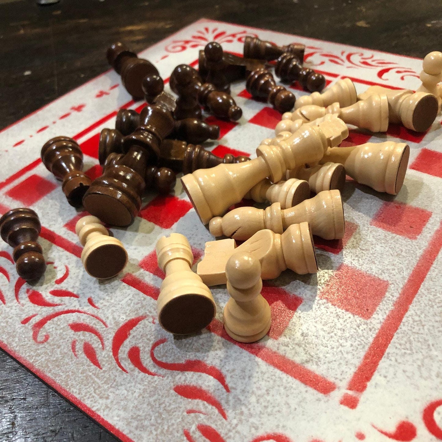 Chess Set - White & Red