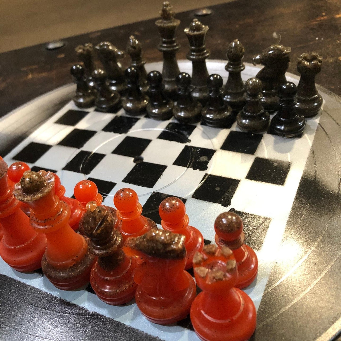 Vinyl Chess Set - Blue Shade (Resin Pieces)