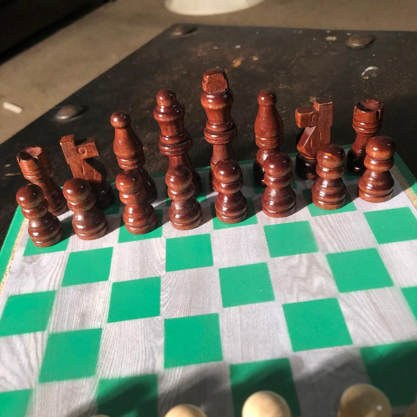 Scrapbook Chess Set - Green Mint