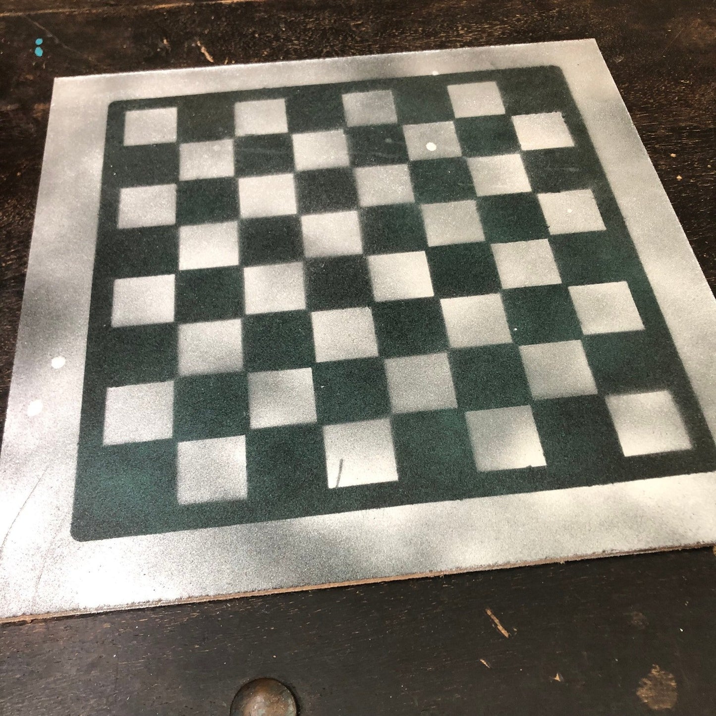 Painted Chess Set - Dirty Green