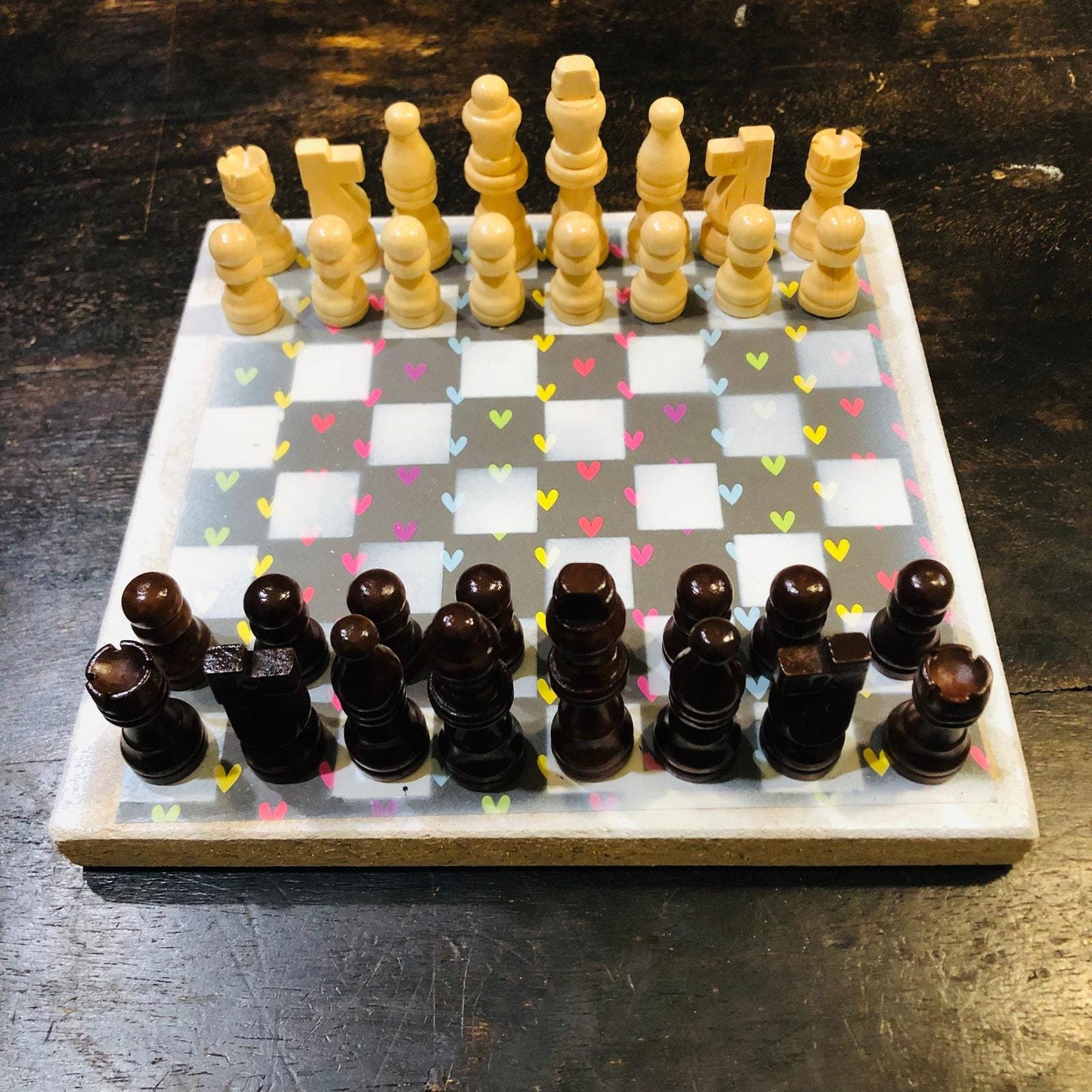 Scrapbook Chess Set - Rainbow Heart