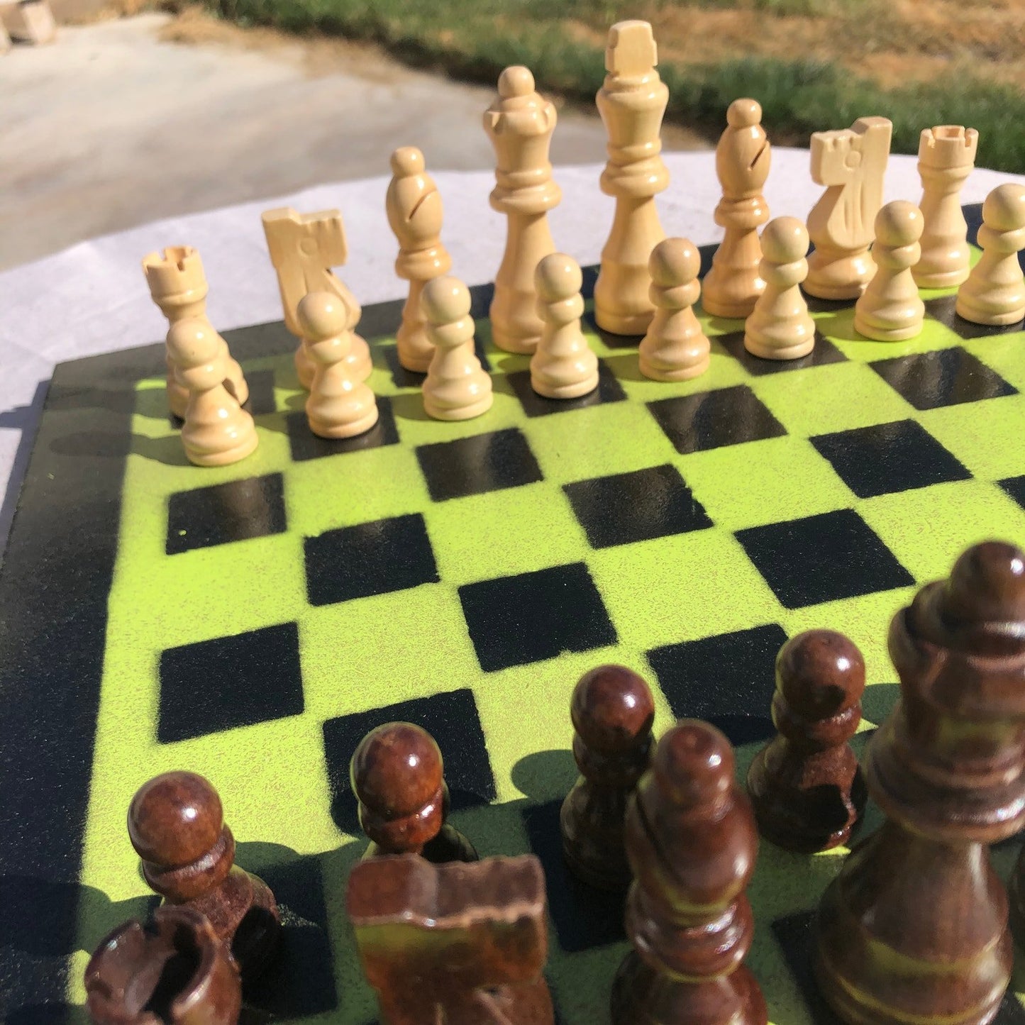 Chess Set - Neon Green