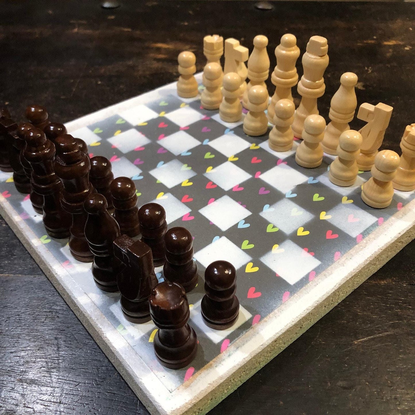 Scrapbook Chess Set - Rainbow Heart