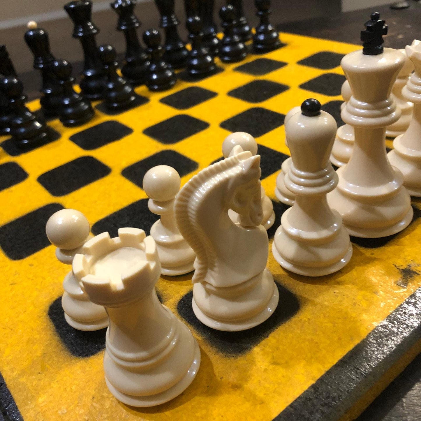 Large Chess Set - Yellow & Black