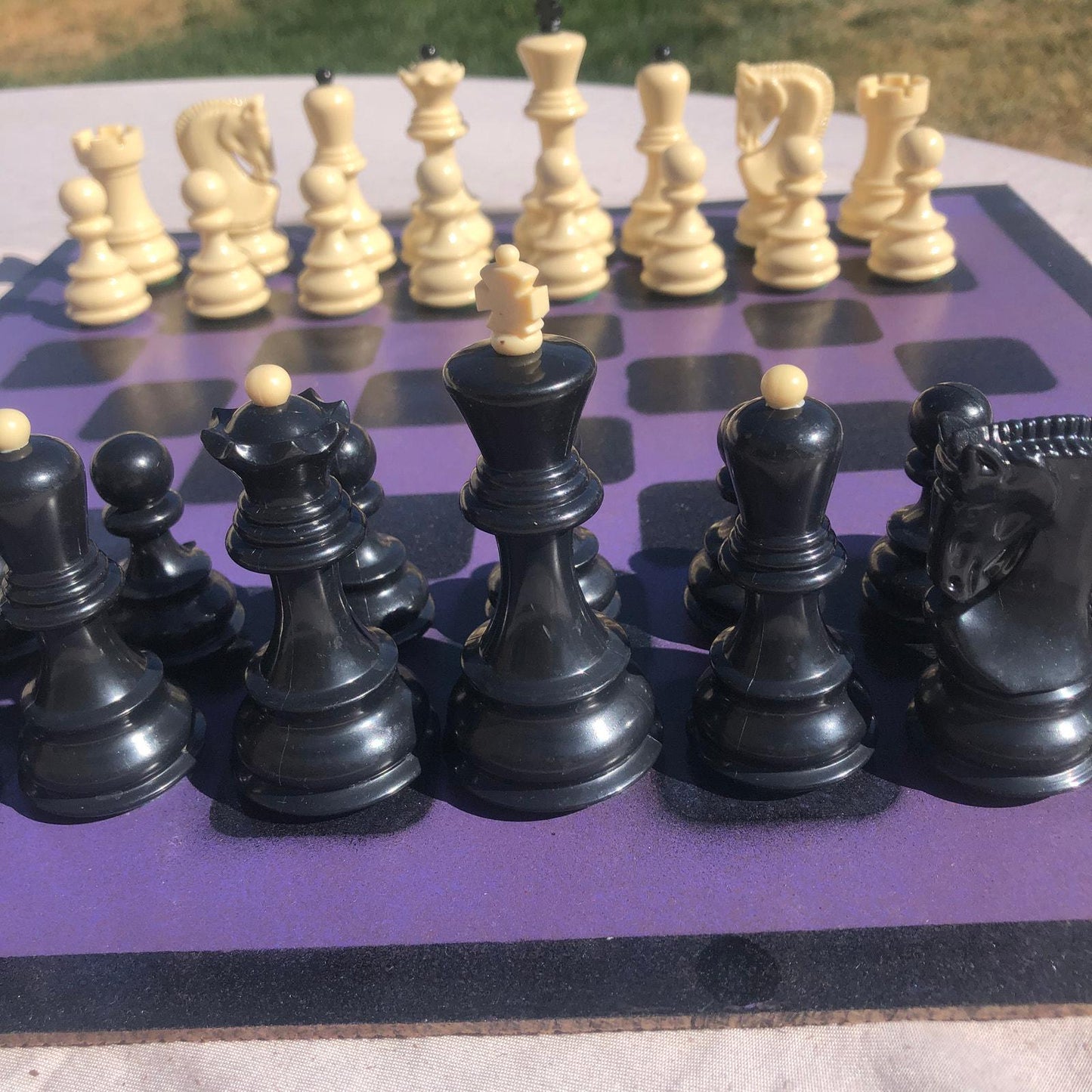 Large Chess Set - Purple & Black