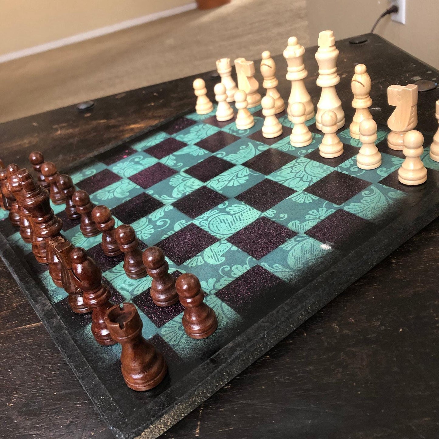 Scrapbook Chess Set - Tropical Green