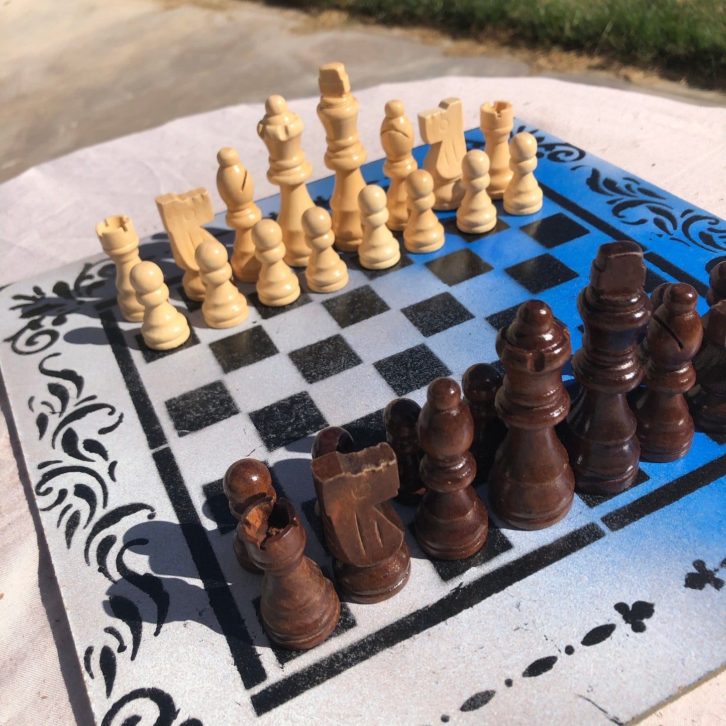 Chess Set - Deep Blue Snow