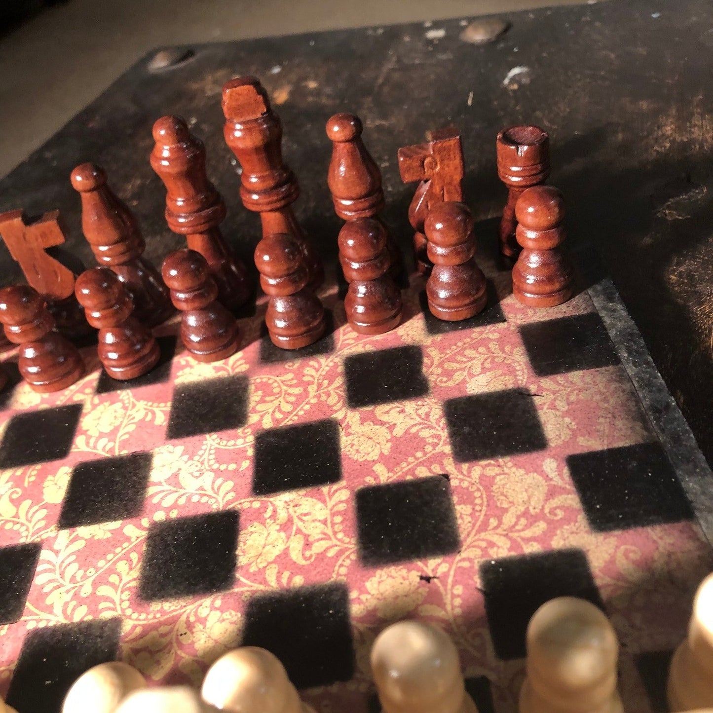 Scrapbook Chess Set - Red Vintage