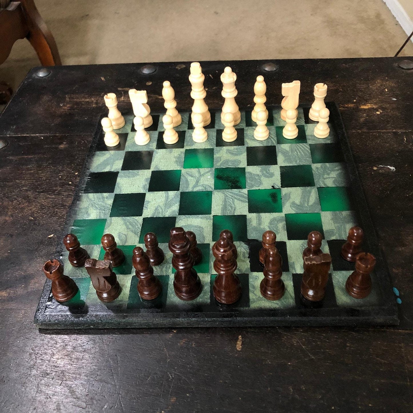 Scrapbook Chess Set - Vintage Green