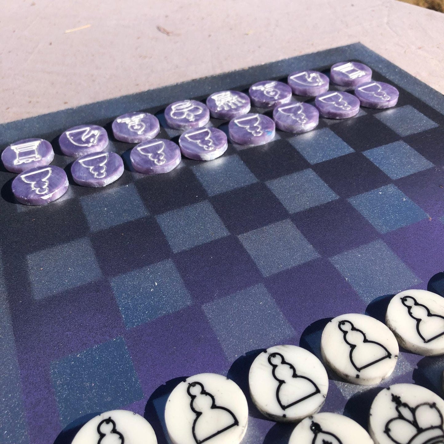 Chess Set - Purple Chrome