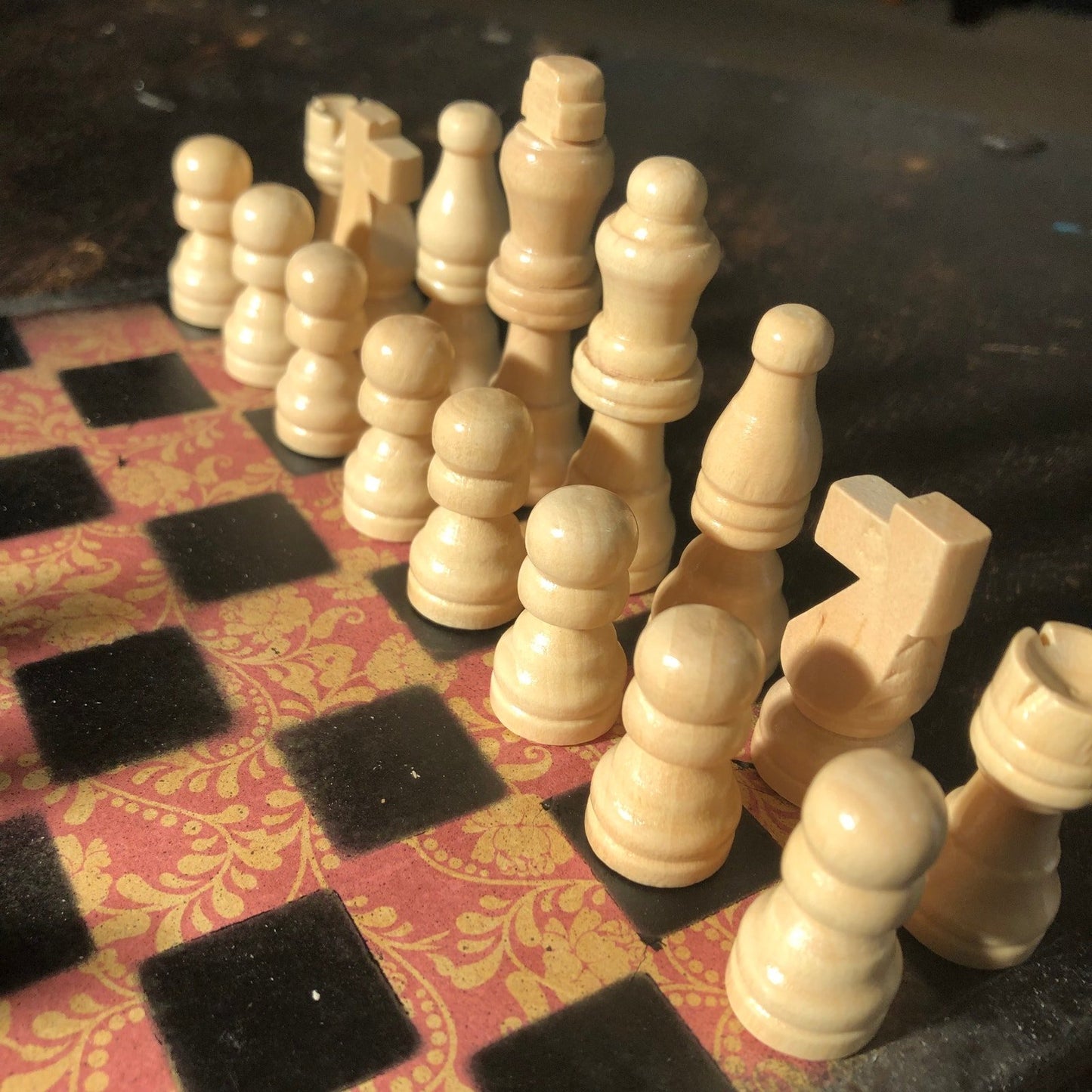 Scrapbook Chess Set - Red Vintage