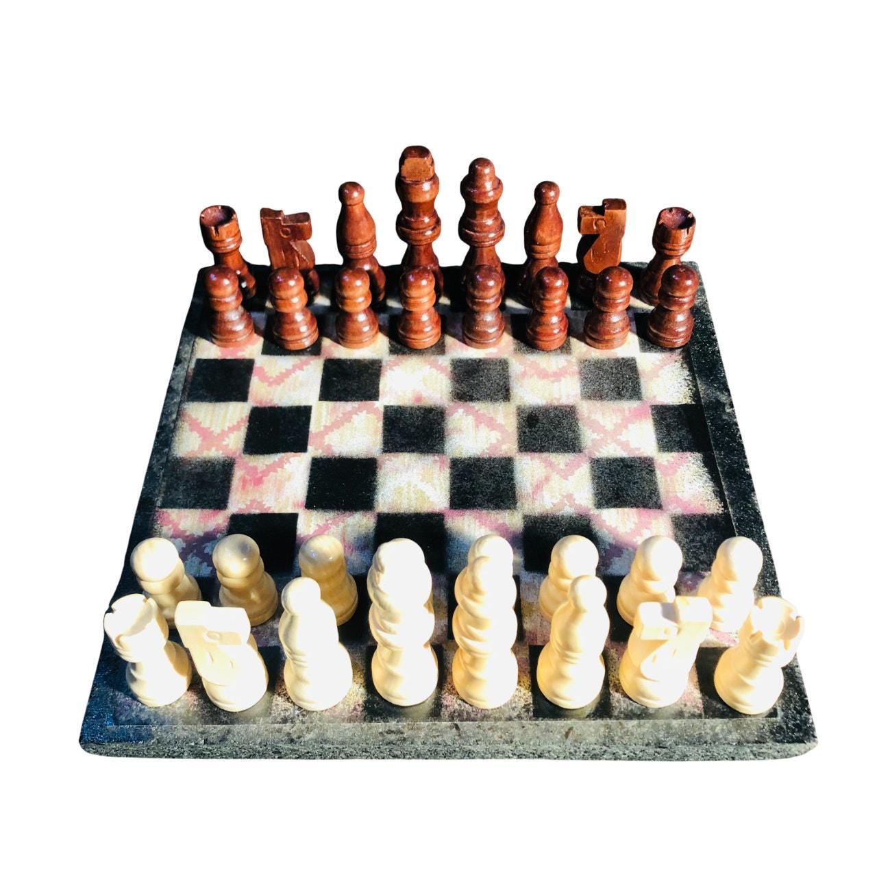 Scrapbook Chess Set - Faded Pattern