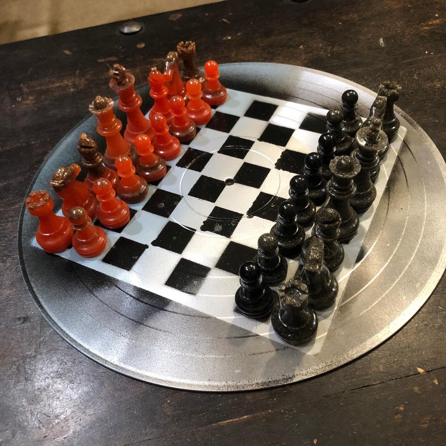 Vinyl Chess Set - Blue Shade (Resin Pieces)